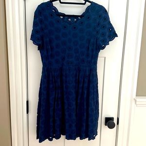 JCrew Fit and Flare Large Euler and Scallop Dress size 10